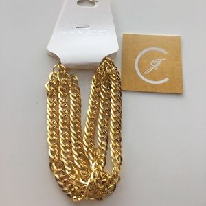 Yellow gold plated 3 chained bracelet